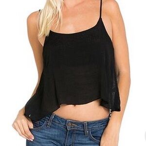 black flowy cropped tank top
